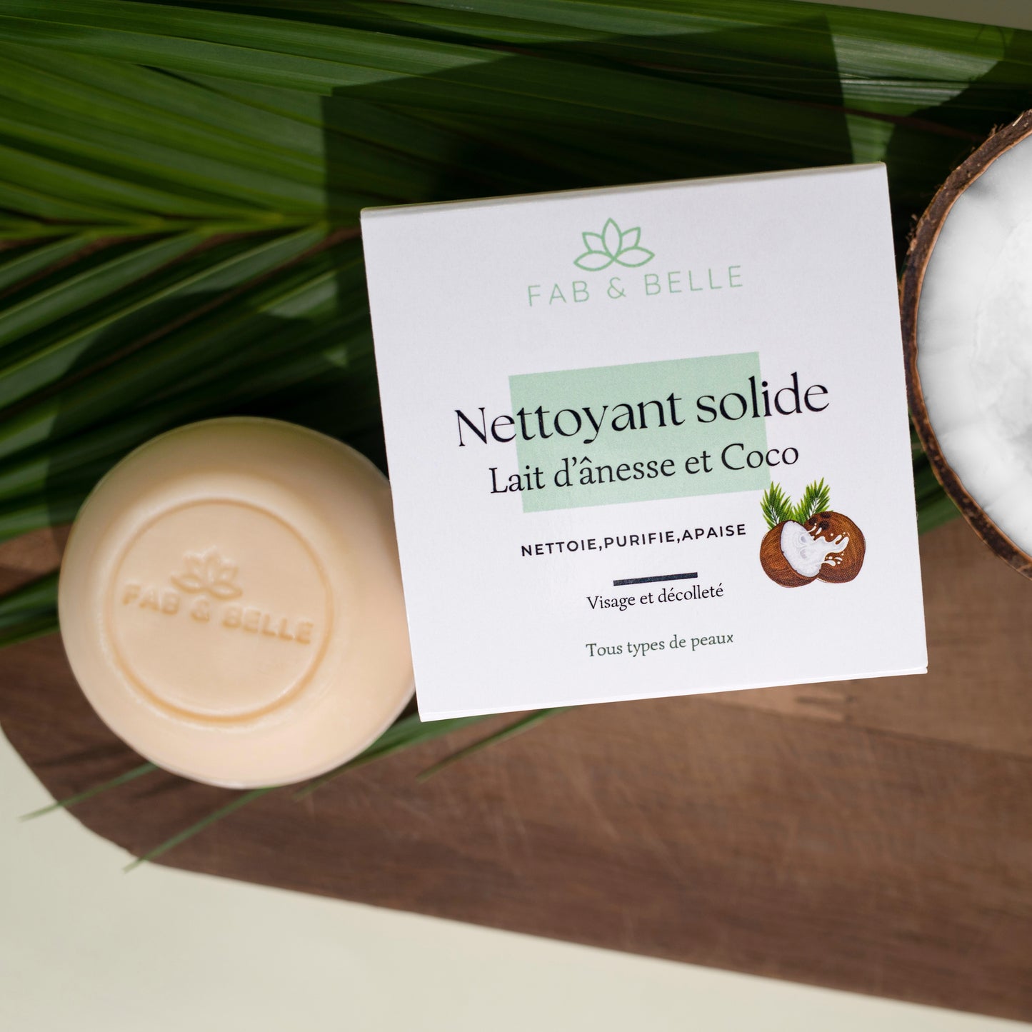 Nettoyant Visage Solide au Lait d'ânesse et coco